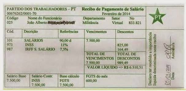 Militante do PT na Internet (MAV) chega a ganhar 7.500 reais de salário.